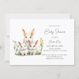 Kön Neutral Woodland Bunny Baby Shower Inbjudningar