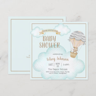 Kön Neutral Woodland Nalle Baby Shower Inbjudningar