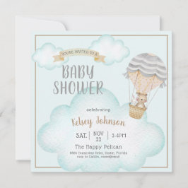 Kön Neutral Woodland Nalle Roligt Baby Shower Inbjudningar
