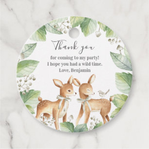 Kön Neutral Woodland Twillingars Baby Shower  för  Gåvor Etiketter