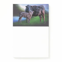 Kon och kalv i Sjö av Tranquil i Rolling Backe