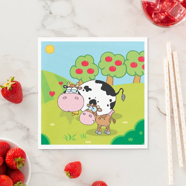 Kon och kalv pappersservett (Skapare uppladdad)