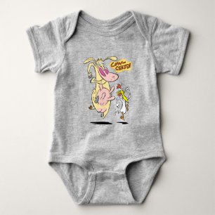 Kon och kyckling som kör grafik t shirt
