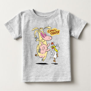 Kon och kyckling som kör grafik t shirt