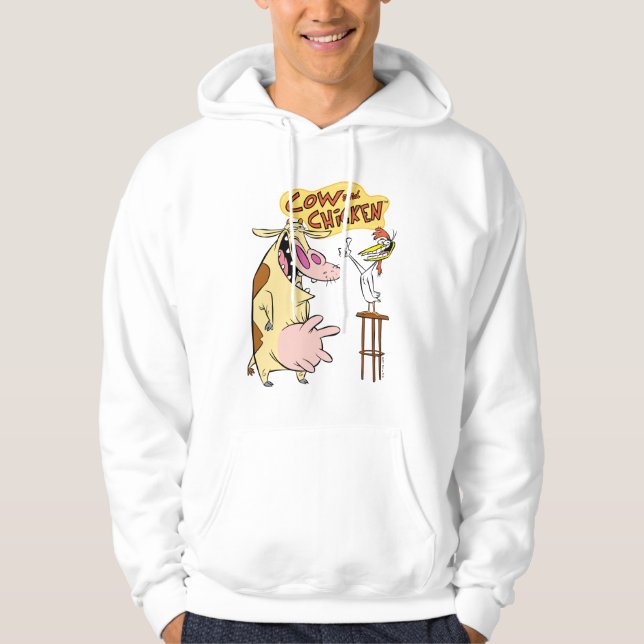 Kon- och kycklingliknande grafik hoodie (Framsida)