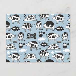 Kon och mjölk vykort