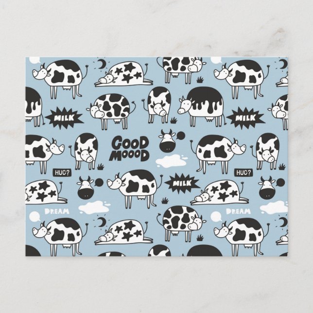 Kon och mjölk vykort (Framsida)