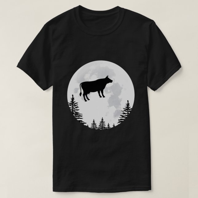 Kon över Mjölk över Måne T Shirt (Design framsida)