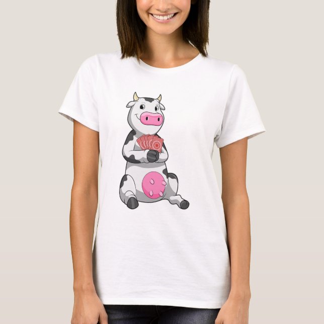 Kon på Poker med Poker-kort T Shirt (Framsida)