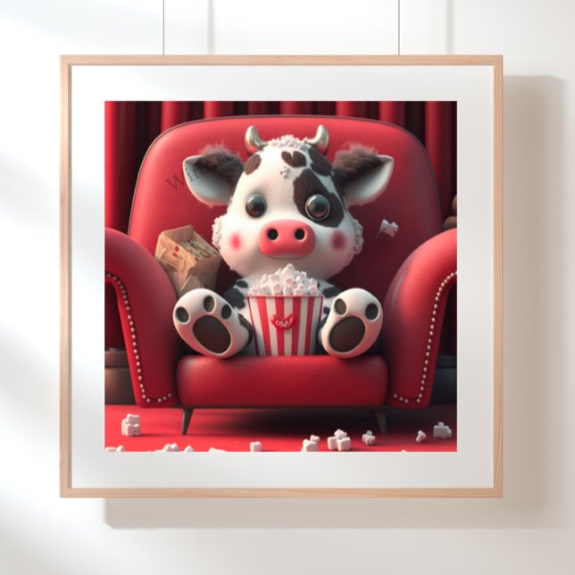 Kon på Red Soffa EEG Popcorn Art Poster (Skapare uppladdad)