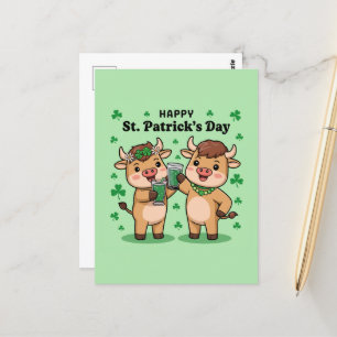 Kon på St. Patricks Day lycklig Vykort