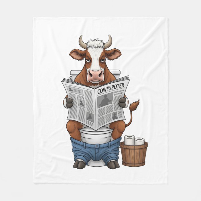 Kon på Toilet, Lung Farm Animal Fleecefilt (Framsidan)