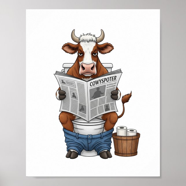 Kon på Toilet, Lung Farm Animal Poster (Framsidan)