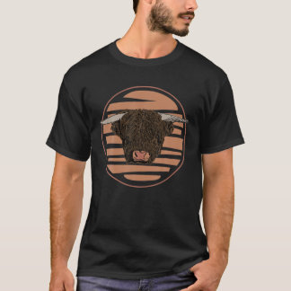 Kon Skriv ut nötkött från djur Ansikte med kosmoti T Shirt