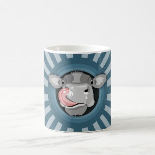 Kon slickande näsa kaffemugg