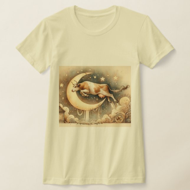 Kon som drunknar över Måne T Shirt (Laydown)