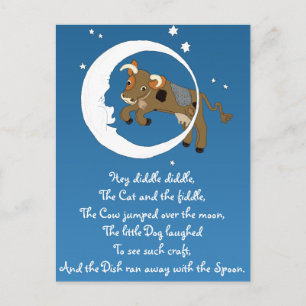 Kon som drunknar över Måne Vykort