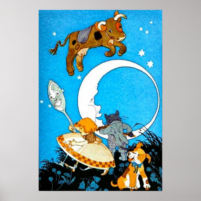 Kon som dumpats över Måne (i 23 storlekar) Poster (Framsidan)