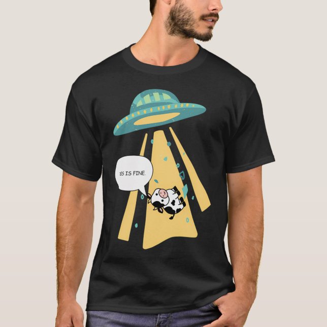 Kon som förs bort av Utomjordingar T Shirt (Framsida)