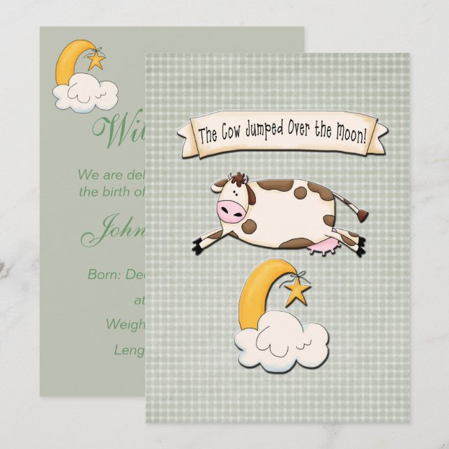 Kon som snubblade över Måne Meddelande (Fram/baksida)