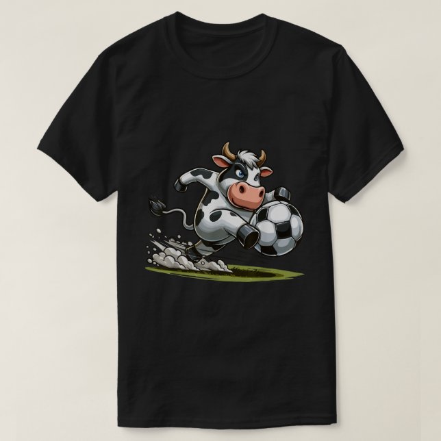 Kon som spelar upp fotboll sportar Kor Älskare T Shirt (Design framsida)