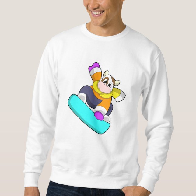 Kon vid snurrande med snurrevad lång ärmad tröja (Framsida)