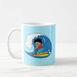 Kona Boy Surfs Big Wave Mug – Hawaiian Surfer Art Kaffemugg