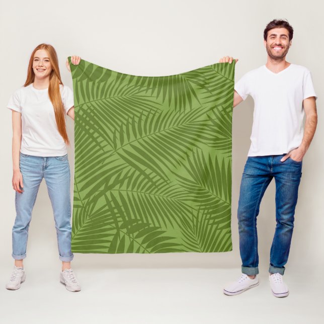 Kona Handflatan Hawaiian Löv Tropical - Olive Fleecefilt (På plats)