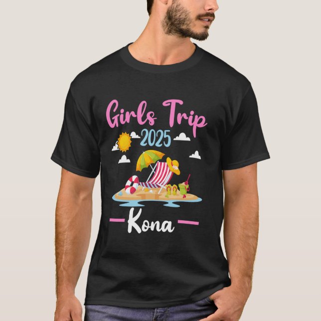 Kona Hawaii Beach Girls Resa 2025 Sommarbesök T Shirt (Framsida)