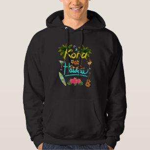 Kona Hawaii Beach Summer Handflatan Surfa Sol Set Hoodie