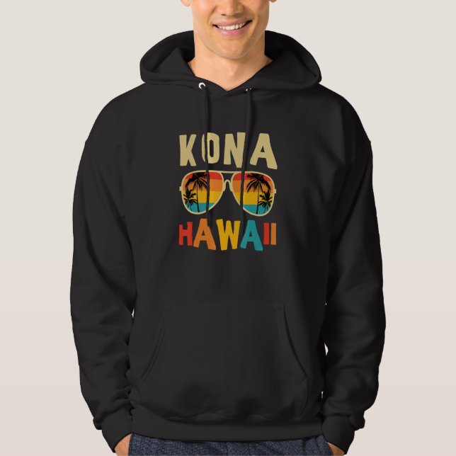 Kona Hawaii  Hawaiian Summer  Girls Boys Family Hoodie (Framsida)