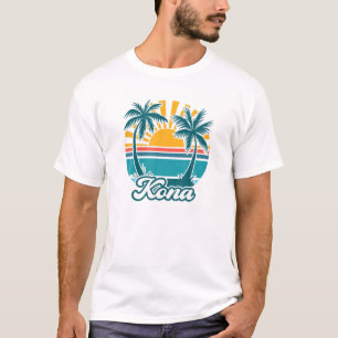 Kona Hawaii Hawaiiöarna Handflatan Träd Tropical B T Shirt