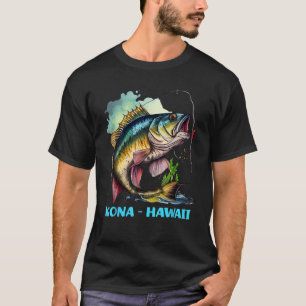 Kona Hawaii HI Fiskeutflykt Fiskare Flugfiske Flyg T Shirt