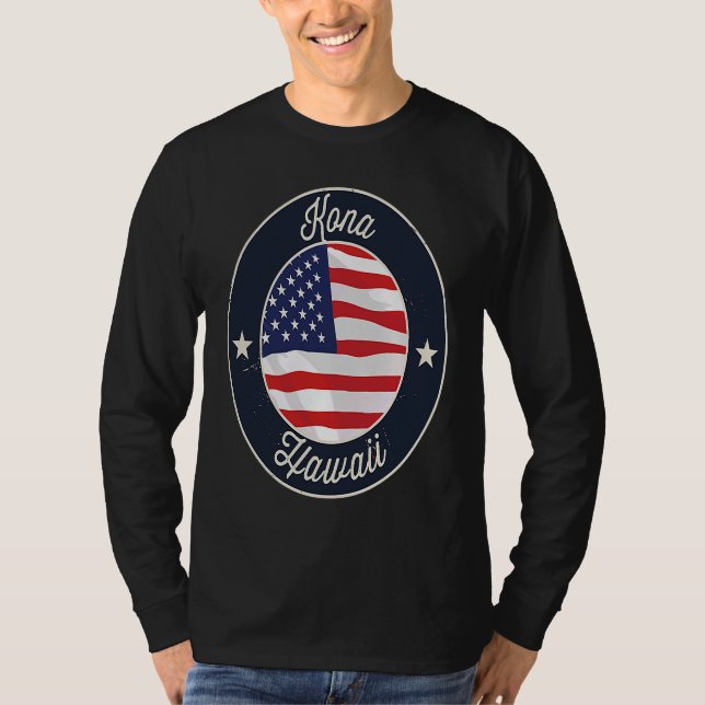 Kona Hawaii HI Vacation Souvenir Graphic T Shirt (Framsida)