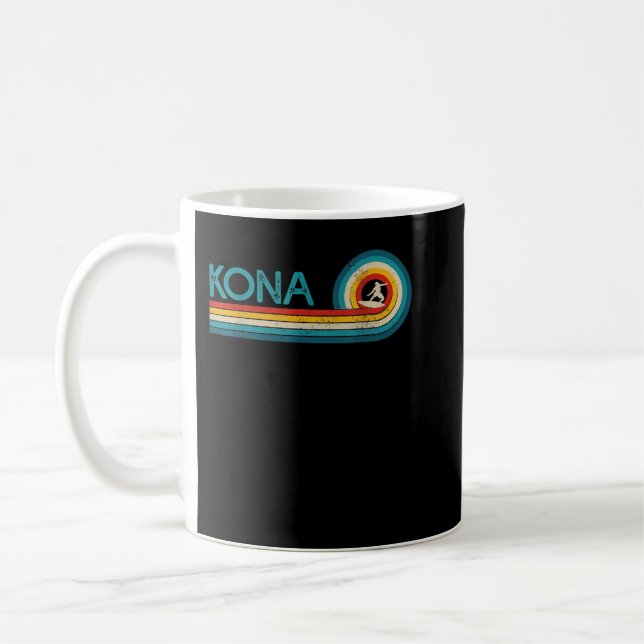 Kona Hawaii Vintage Distress Surfer Beach Handflat Kaffemugg (Vänster)