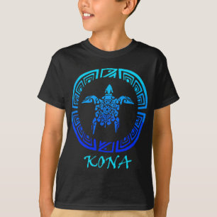 Kona, Hawaii Vintage Retro Tribal Turtle Vacation T Shirt