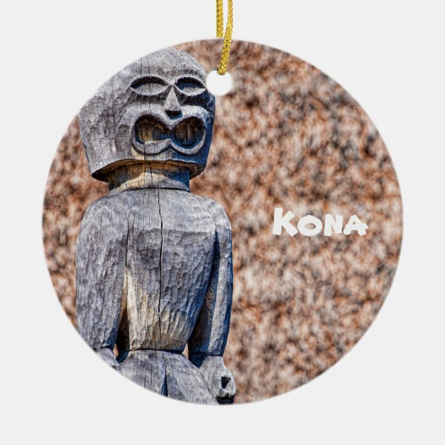 Kona- minnessaker - Tikis Julgransprydnad Keramik (Framsidan)