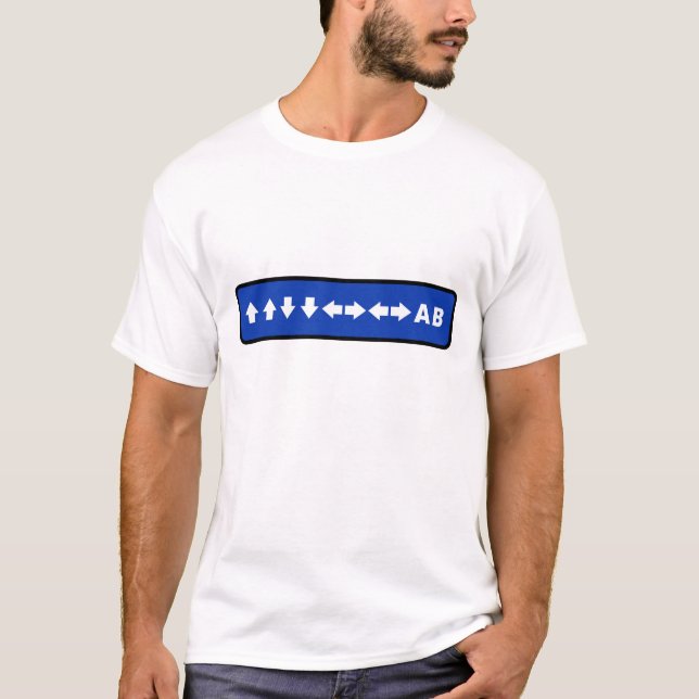 Konami Code (Blue) T Shirt (Framsida)