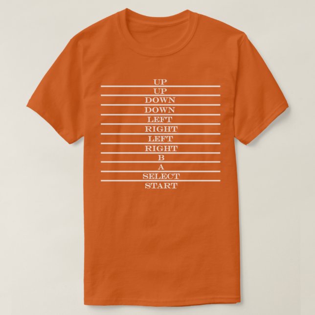 konami code contra-videospel t shirt (Design framsida)