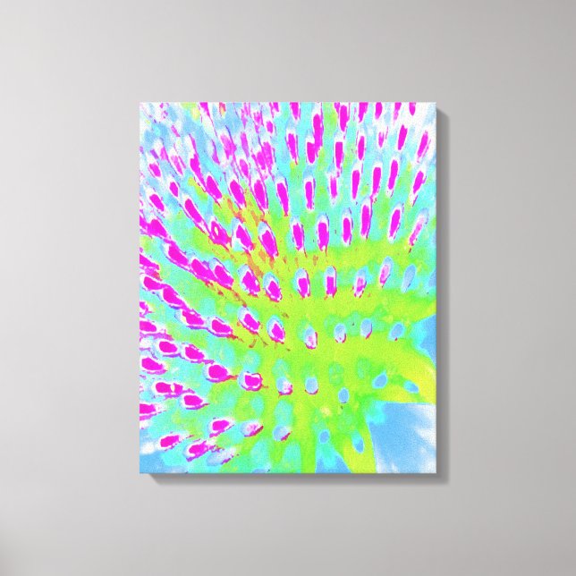 Konblomma i Abstrakten Limgrönt och Lila Canvastryck (Framsida)