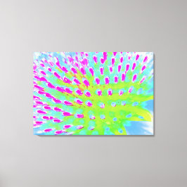 Konblomma i Abstrakten Limgrönt och Lila Canvastryck