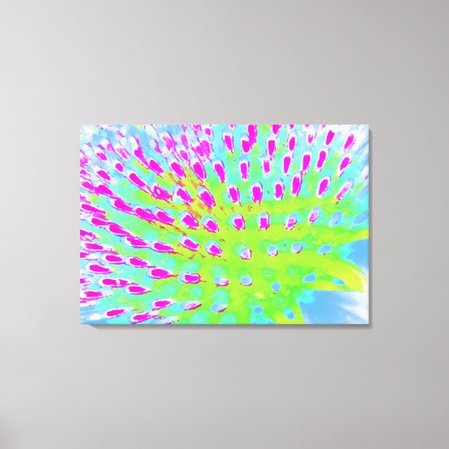Konblomma i Abstrakten Limgrönt och Lila Canvastryck (Framsida)