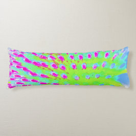 Konblomma i Abstrakten Limgrönt och Lila Kroppskudde