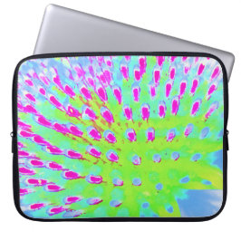 Konblomma i Abstrakten Limgrönt och Lila Laptop Fodral