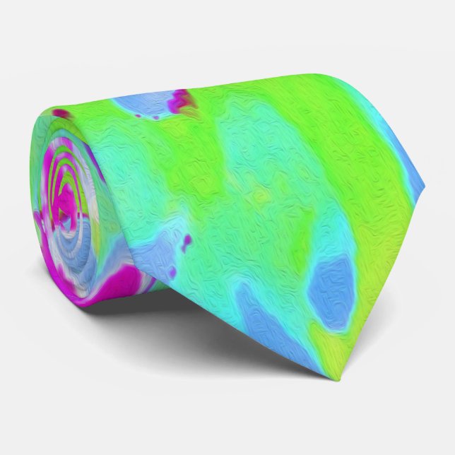 Konblomma i Abstrakten Limgrönt och Lila Slips (Rullad)