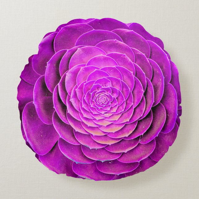 Koncactus blommar design rund kudde (Framsidan)