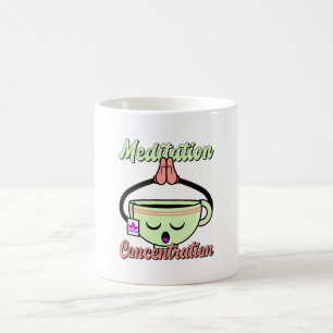 Koncentration av meditation Cute Coffee Mugg Kawai