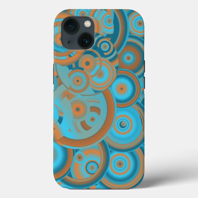 Koncentrerad cirkel Övertoning Orange Rust Turkos (Baksida)