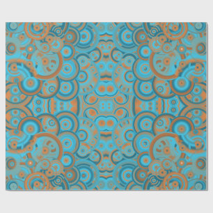 Koncentrerad cirkel Övertoning Orange Rust Turkos Presentpapper