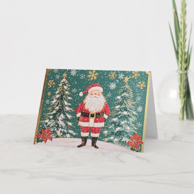 Koncentrerad tomt- och Snöflingor-design i guld Kort (Framsida)